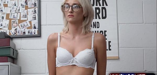  Cute and geeky blonde babe gets fucked real hard